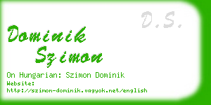 dominik szimon business card